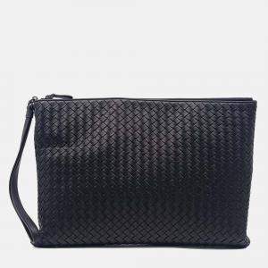 مملوكة مسبقًا Bottega Veneta Black Leather Mesh Clutch