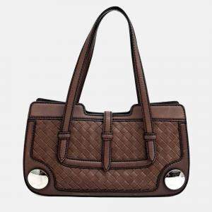 Pre Owned Bottega Veneta Brown Leather Tote Bag