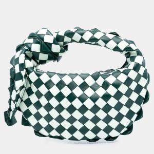 مملوكة مسبقًا Bottega Veneta Green White Mini Bicolor Nappa Intrecciato Dragon Jodie