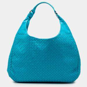 مملوكة مسبقًا Bottega Veneta Blue Large Nappa Intrecciato Campana Hobo