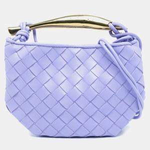 مملوكة مسبقًا Bottega Veneta Purple Baby Lambskin Intrecciato Sardine Bag