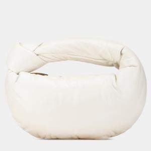 Pre Owned Bottega Veneta White Mini Nappa Puffy Jodie