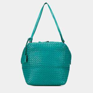 مملوكة مسبقًا Bottega Veneta Blue Nappa Intrecciato Cube Shoulder Bag