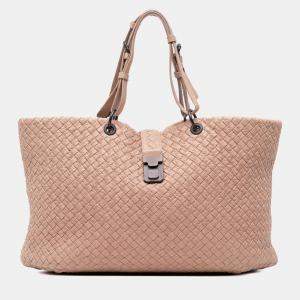 Pre Owned Bottega Veneta Brown Large Nappa Intrecciato Capri Tote