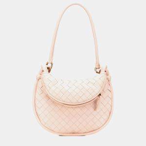 Pre Owned حقيبة هوبو بوتيغا فينيتا جملي نسيج نابا وردية صغيرة