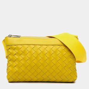 مملوكة مسبقًا حقيبة كروس بودي بوتيغا فينيتا نابا أصفر مزودجة منسوجة