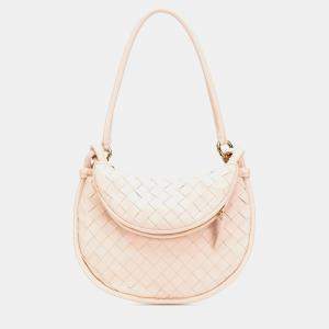 مملوكة مسبقًا Bottega Veneta Pink Small Nappa Intrecciato Gemelli Hobo