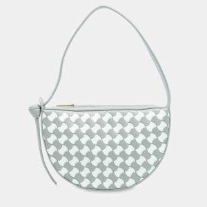 Pre Owned حقيبة هوبو بوتيغا فينيتا صن رايز نسيج جلد أزرق حجم صغير