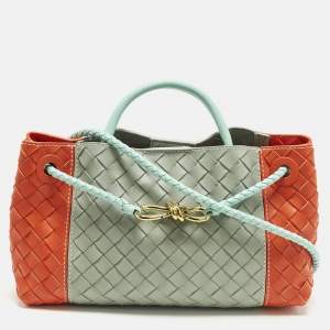 مملوكة مسبقًا Bottega Veneta East-West Andiamo Tricolor Intrecciato Leather Tote
