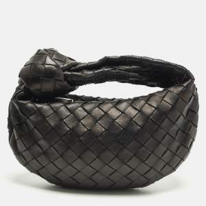 Pre Owned Bottega Veneta Jodie Mini Black Intrecciato Leather Hobo