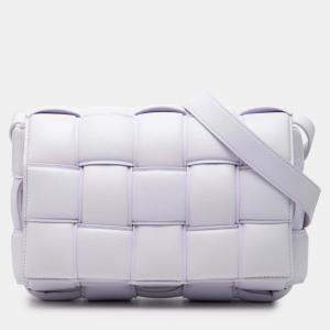 Pre Owned Bottega Veneta Purple Nappa Intrecciato Padded Cassette Crossbody