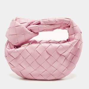 Pre Owned Bottega Veneta Candy Jodie Micro Intrecciato Leather Bag