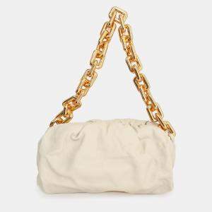 مملوكة مسبقًا حقيبة سلسلة بوتيغا فينيتا جلد أبيض بشأن المقدمة