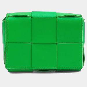 مملوكة مسبقًا حقيبة بوتيغا فينيتا كاسيت جلد أخضر كاندي بوتيغا فينيتا