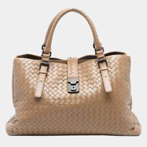 Pre Owned Bottega Veneta Brown Medium Nappa Intrecciato Roma Tote