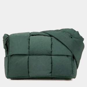 مملوكة مسبقًا Bottega Veneta Padded Tech Cassette Small Shoulder Bag Khaki Polyamide
