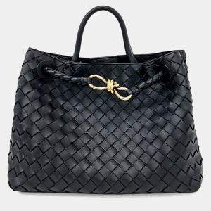 Pre Owned Bottega Veneta Black Leather Andiamo Medium