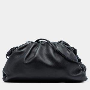 Pre Owned Bottega Veneta Black Lambskin The Mini Pouch Crossbody