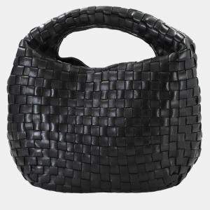 مملوكة مسبقًا Bottega Veneta Intrecciato Hobo Handbag In Black Leather