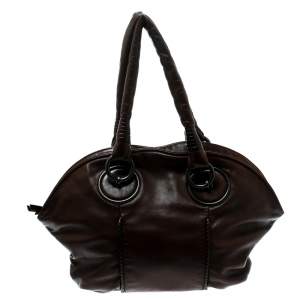Pre Owned Bottega Veneta Brown Leather Hobo