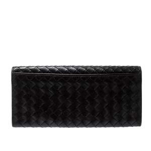 Pre Owned Bottega Veneta Brown Intrecciato Leather Continental Wallet