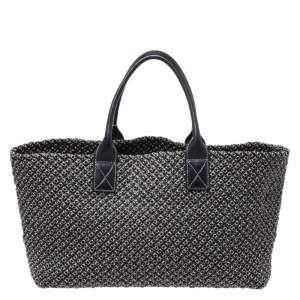 Pre Owned Bottega Veneta Dark Grey Woven Leather Medium Limited Edition 143/500 Cabat Tote