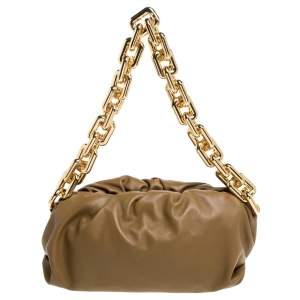 Pre Owned Bottega Veneta Brown Leather The Chain Pouch Bag