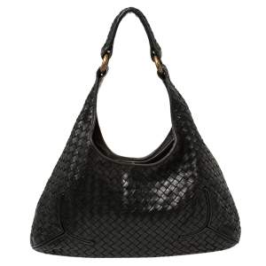 Pre Owned Bottega Veneta Black Intrecciato Leather Hobo