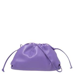 Pre Owned Bottega Veneta Purple Leather Mini The Pouch Shoulder Bag