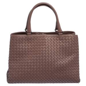 Pre Owned  Bottega Veneta Old Rose Intrecciato Leather Tote