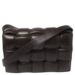 Pre Owned Bottega Veneta Brown Padded Leather Cassette Shoulder Bag