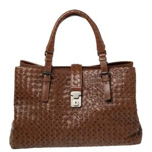 Pre Owned Bottega Veneta Brown Intrecciato Leather Limited Edition Lavorazione Medium Roma Tote