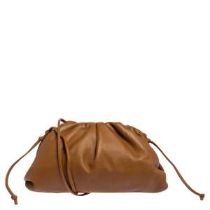 Pre Owned Bottega Veneta Tan Leather Mini Pouch 