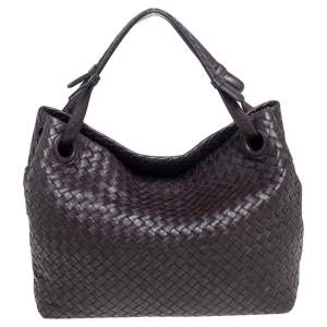 Pre Owned Bottega Veneta Brown Intrecciato Leather Garda Tote