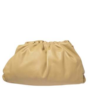 Pre Owned Bottega Veneta Light Yellow Leather The Pouch Clutch