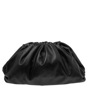 Pre Owned Bottega Veneta Black Leather Large The Pouch Clutch