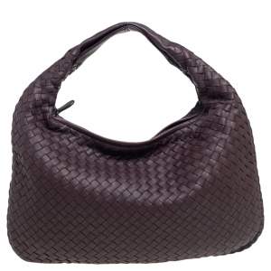 Pre Owned Bottega Veneta Brown Intrecciato Leather Small Veneta Hobo