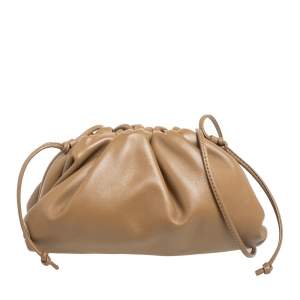 Pre Owned Bottega Veneta Tan Leather Mini The Pouch Bag