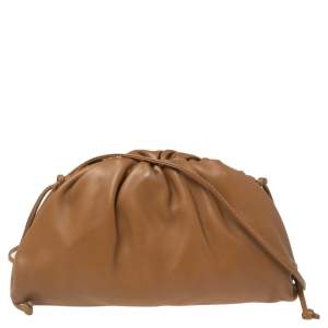 Pre Owned Bottega Veneta Tan Leather Mini Pouch Bag