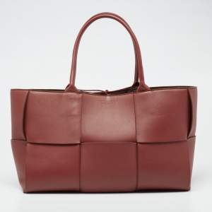 Pre Owned Bottega Veneta Rust Brown Leather Arco Tote