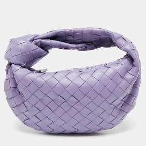 Pre Owned Bottega Veneta Lavender Leather Mini BV Jodie Bag