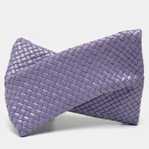 Pre Owned Bottega Veneta Lavender Intrecciato Leather Crisscross Clutch