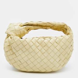 Pre Owned Bottega Veneta Yellow Leather Mini BV Jodie Bag