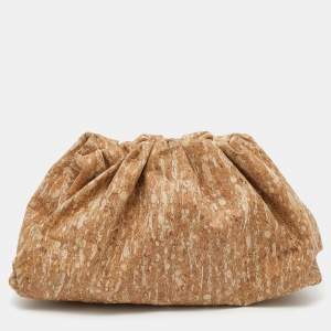 Pre Owned Bottega Veneta Brown Cork Large The Pouch Clutch