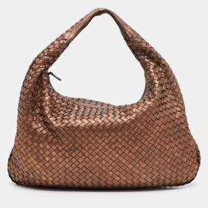 Pre Owned Bottega Veneta Brown Intrecciato Leather Veneta Hobo