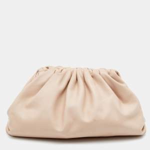 Pre Owned Bottega Veneta Beige Leather Teen Pouch