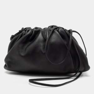 Pre Owned Bottega Veneta Black Leather Mini The Pouch Bag