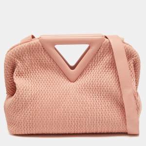 Pre Owned Bottega Veneta Peach Quilted Leather Medium Point Shoulder Bag