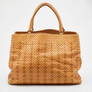 Pre Owned Bottega Veneta Tan Intrecciato Leather Tote