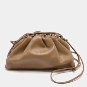 Pre Owned Bottega Veneta Brown Leather Small The Pouch Clutch